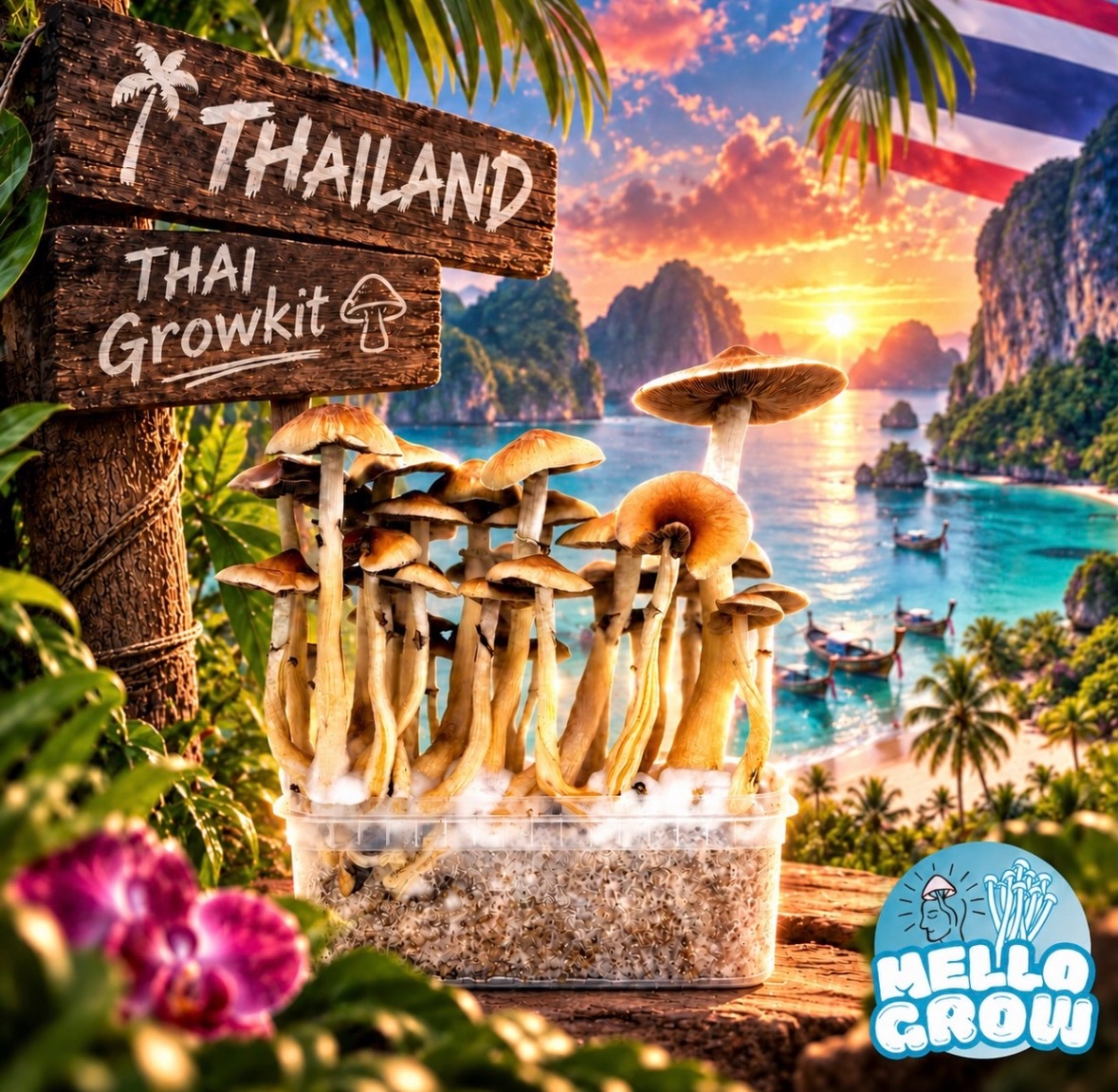 🌴🍄 A little taste of Thailand, the THAI Growkit way. 🇹🇭Escape to paradise, bring the tropical vibes home, and watch your growkit come to life.THAI Growkit by Mellogrow, where good vibes meet great grows.#MelloGrow #THAIGrowkit #Growkit #MushroomGrowkit #ThailandVibes GrowYourOwn MushroomLovers TropicalVibes MushroomCultivation