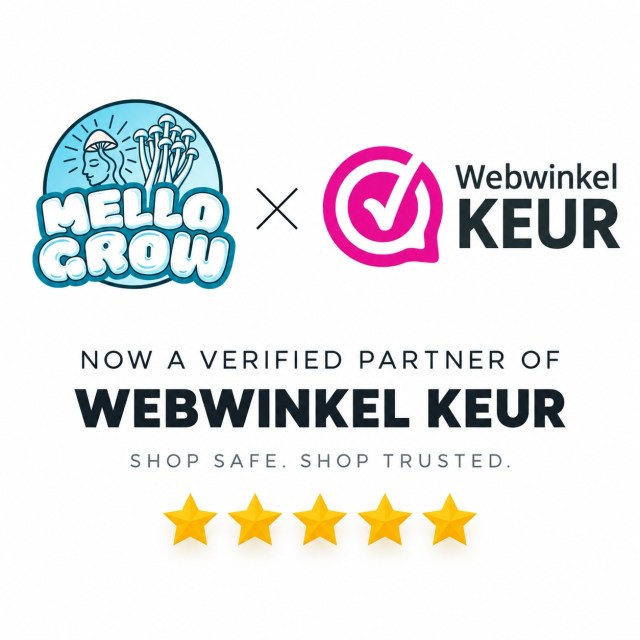 🎉 𝗪𝗲’𝗿𝗲 𝗼𝗳𝗳𝗶𝗰𝗶𝗮𝗹𝗹𝘆 𝗮 𝘃𝗲𝗿𝗶𝗳𝗶𝗲𝗱 𝗽𝗮𝗿𝘁𝗻𝗲𝗿 𝗼𝗳 𝗪𝗲𝗯𝘄𝗶𝗻𝗸𝗲𝗹 𝗞𝗲𝘂𝗿! 💙This means even more trust, transparency and security when shopping at MelloGrow. 🌱🍄We’re proud to be part of the Webwinkel Keur network and to give our customers the confidence they deserve.⭐️⭐️⭐️⭐️⭐️
Shop safe. Shop trusted. Shop MelloGrow.